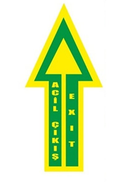 BAYSAN YANGIN Fosforlu Fotolümen Yer Okları Acil Çıkış Yönlendirme Okları 20x...