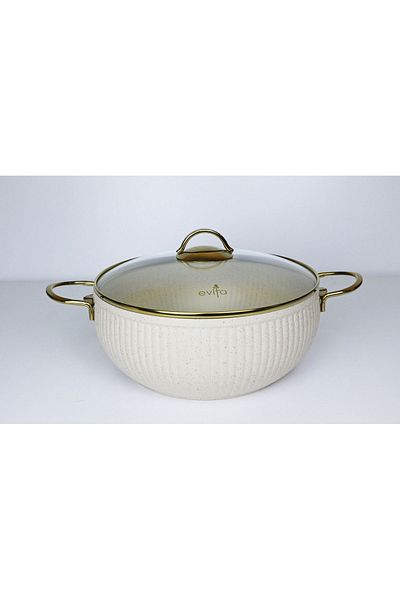 Evita Oyster Gold Granite 28 Cm Deep Pot
