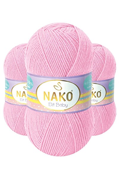 NAKO Elit Baby Renk:06936 (AÇIK PEMBE) Anti-pilling El Örgü Ipi/yünü 1 Adet