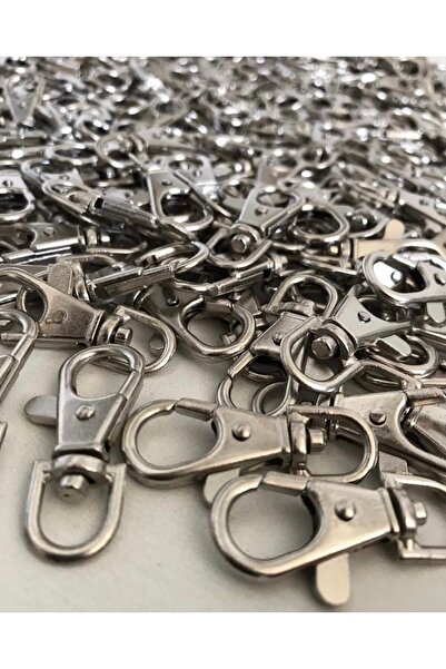 MEGA METAL Köstek Paris Kanca 50 Ad. Gümüş Renk Anahtarlık Çanta Klipsi Aparat Kanca Aksesuar Malzeme Metal