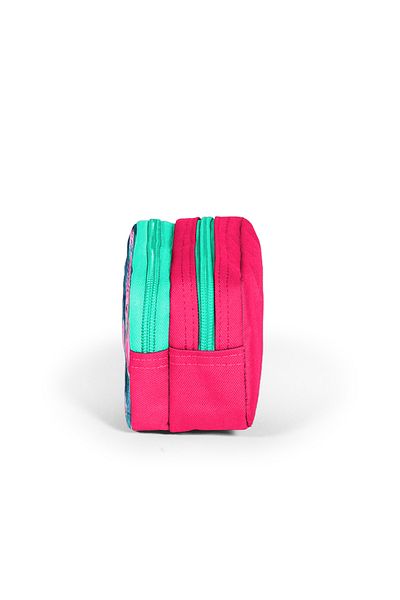 Coral High Παιδική τσάντα στυλό νέον Coral Water Green Flamingo με μοτίβο δύο τμημάτων 22295