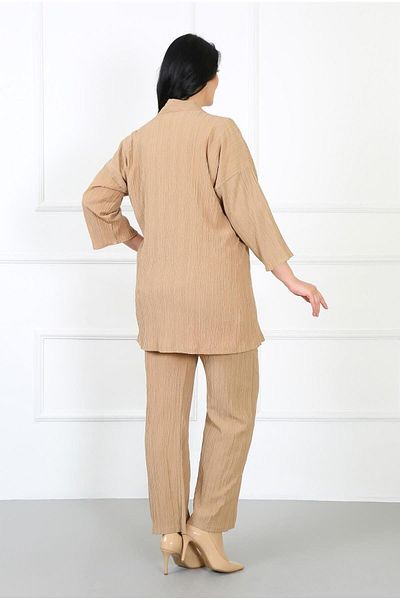 By Alba Collection Women's Mink Wrapped Waist Full Elastic Large Size Trousers