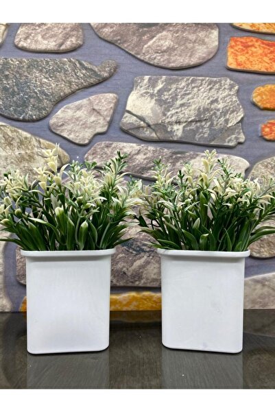 Süs ağacı Askılı 2 Li Yapay Saksıda Ihlamur Çiçeği (çiçek Dahil Yükseklik 19 Cm En 8 Cm Dir)