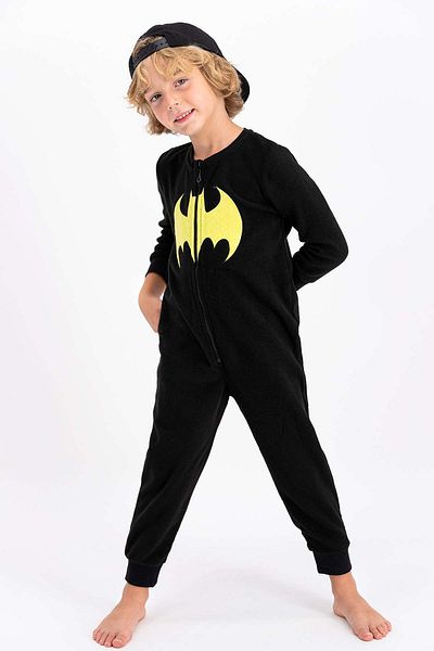 Batman Licensed Boy's Black Children's Fleece Overalls