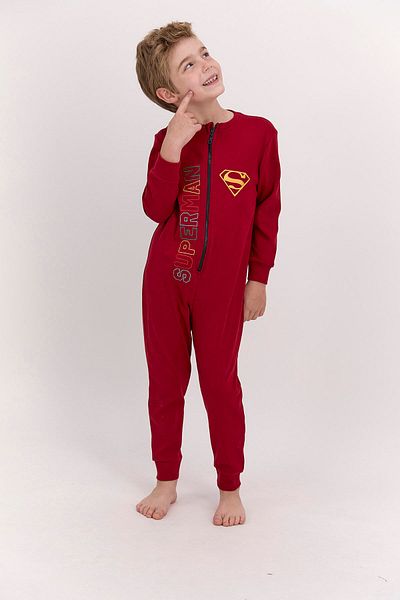 Superman Boy's Burgundy Jumpsuit
