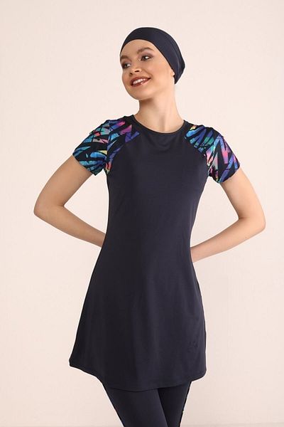 TESMAY Offıcıal Short Sleeve Half Covered Hijab Swimsuit