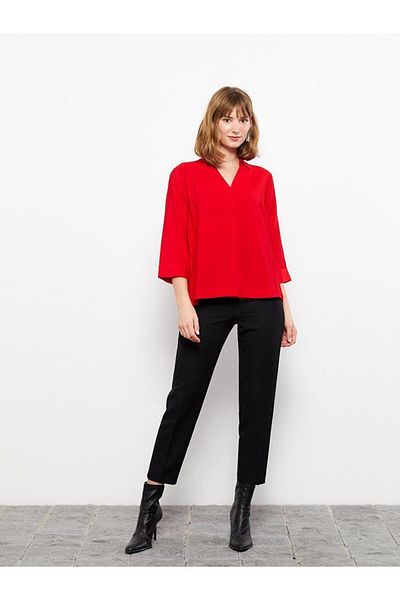 LC Waikiki LCWAIKIKI Classic Women's Shirt Collar Plain Blouse