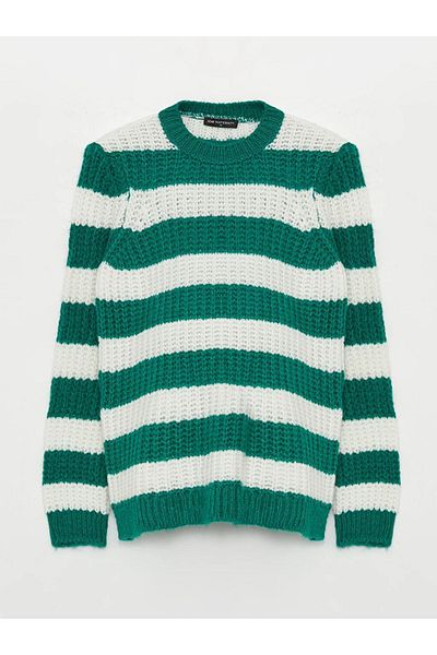 LC Waikiki Maternity Crew Neck Color Blocked Long Sleeve Maternity Knitwear Sweater