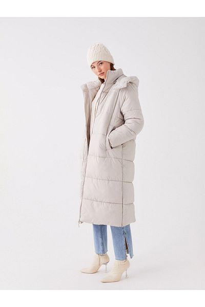 LC Waikiki Obyčejný oversize dámský kabát s kapucí