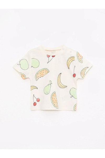 LC Waikiki Lcw Baby Crew Neck Short Sleeve Printed Cotton Baby Boy T-Shirt, Pack of 2