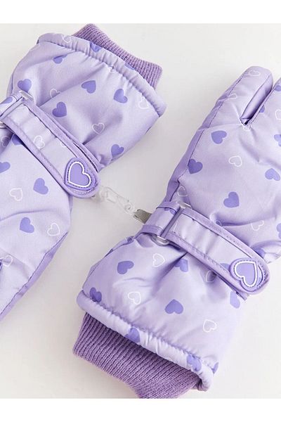 LC Waikiki LCW ACCESSORIES Heart Patterned Girl's Snow Gloves