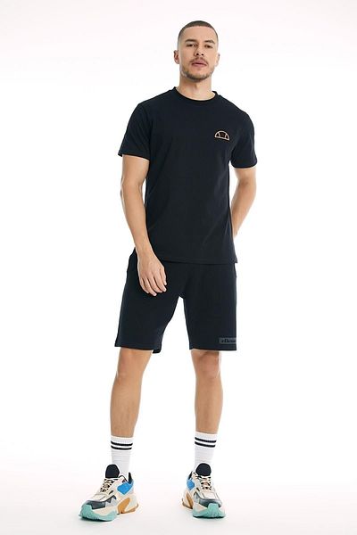 Ellesse Tricou negru pentru bărbați cu gât crew Em025-bk