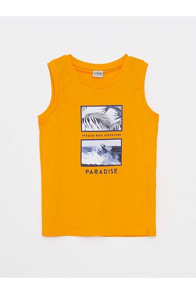 LC Waikiki Crew Neck Printed Cotton Boys Undershirt