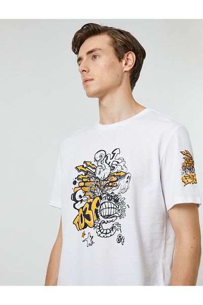 Koton Men's Clothing T-Shirt 3sam10038hk White