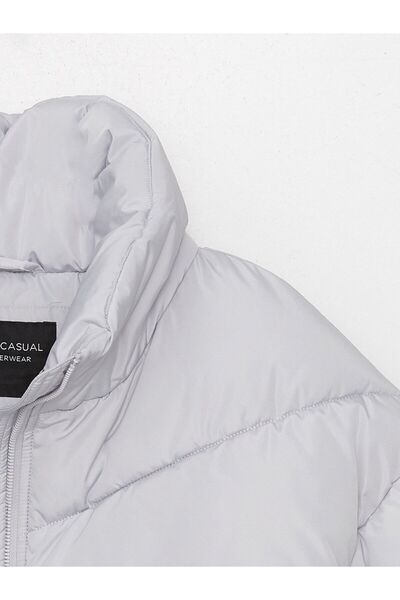 LC Waikiki Dámský nafukovací kabát s jednoduchým límečkem s dlouhým rukávem