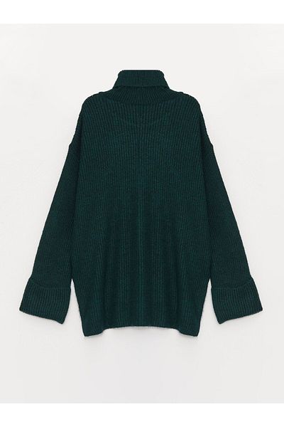 LC Waikiki Turtleneck Self-patterned Long Sleeve Oversize Women's Knitwear Sweater