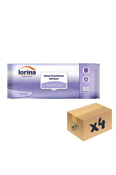 LORİNA Body cleaning towel 50-pack 4-piece