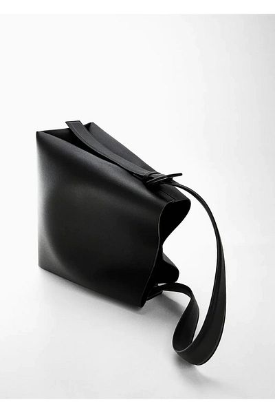 AVİADA Geantă shopper cu cataramă neagră pentru femei