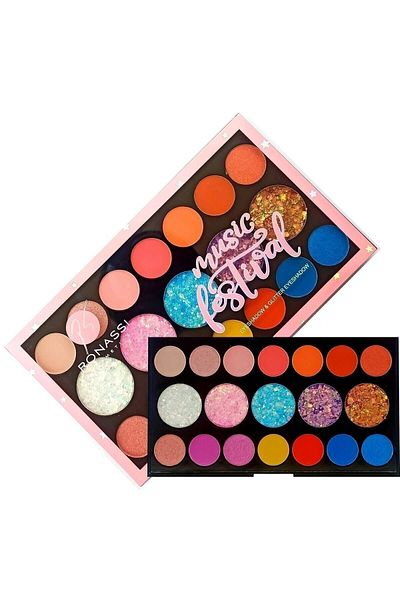 RS Ronassi Cosmetics Music Festival - 19-Piece Eyeshadow and 5-Piece Glitter Makeup Palette