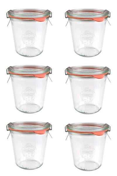 Weck Jar Glass Storage Container 290 Ml Cup Type (Pack of 6)
