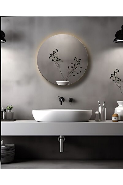 FLORADESİGN Ledli Aynalı Banyo Dolabı | Dokunmatik Ledli Aynalı Dolap | Suny Yuvarlak Banyo Dolabı