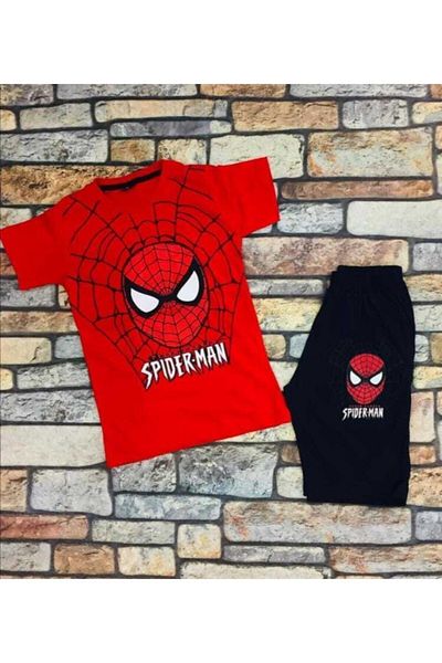 TERCİH Boy spiderman double suit with shorts