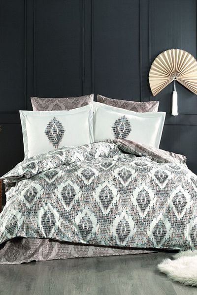 Hobby Retro Poplin Single Duvet Cover Set Brown