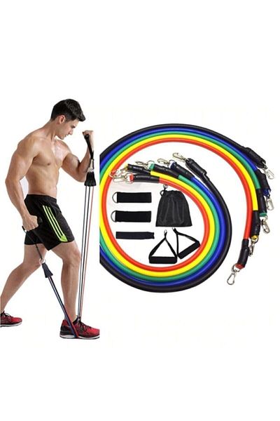 pekial 11 Piece Exercise Resistance Rubber Set between Doors