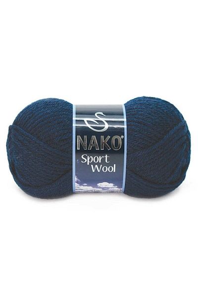 NAKO Sport Wool 3088 5 Pieces Scarf Beanie Poncho Cardigan Threads Navy Blue