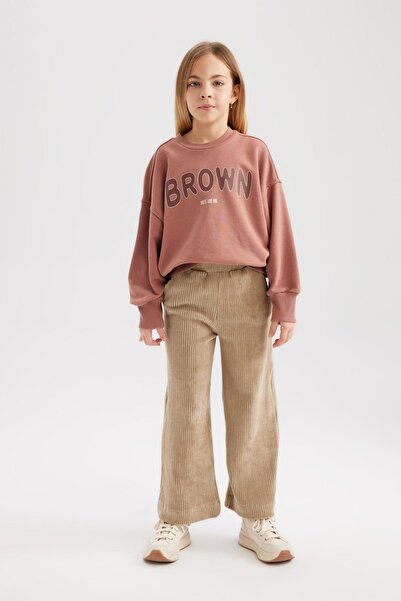 DeFacto Velvet dívčí tepláky - Široká noha B3411a823wn