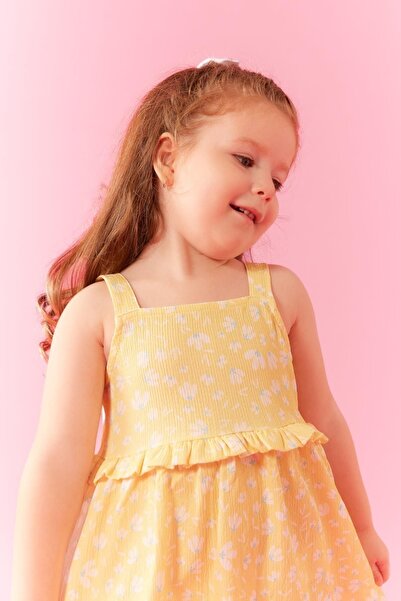 DeFacto Kız Bebek Çiçekli Askılı Elbise A8145a523sm