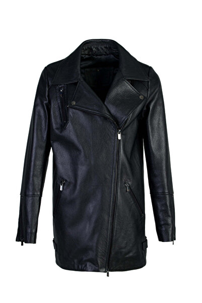 Tamer Tanca Kadın Hakiki Deri Siyah Deri Mont