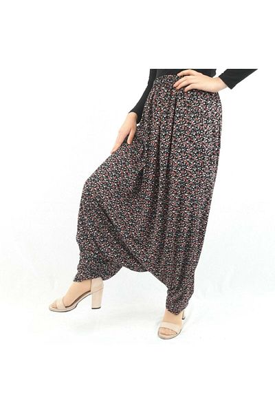 ÖZÖZKANLAR Floral Local Violet Bottom Mesh Shalwar Color-4