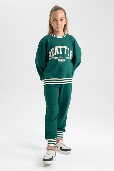 DeFacto Φούτερ για κορίτσια Oversize Wide Fit Crew Neck με στάμπα A5981a823au