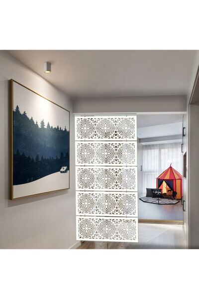 Liar Dekor Liar Askılı Seperatör (Paravan) - LAS-90 - (100 cm x 210 cm) - (Beyaz)