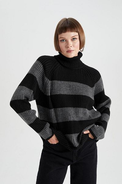 DeFacto Rolák Oversize Rib Svetr - A8606ax23wn