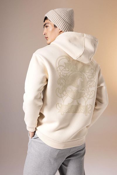 DeFacto Thick and Hooded Back Printed Oversize Sweatshirt - B8911ax23wn