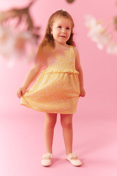 DeFacto Floral Patterned Baby Girl Strap Dress - A8145a523sm
