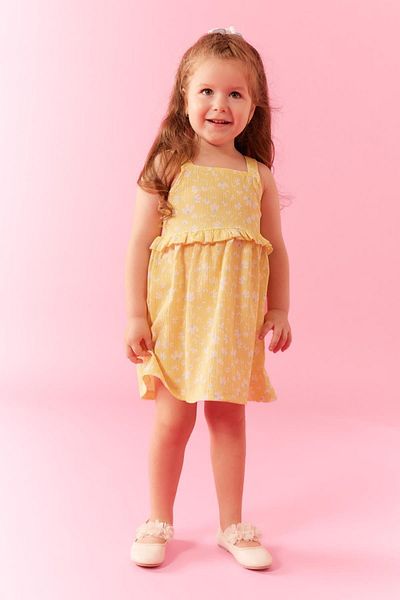 DeFacto Floral Patterned Baby Girl Strap Dress - A8145a523sm