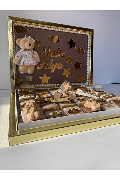 MONO GRUP Mono Desıgn Lüx Kız Bebek Çikolatası_doğum, 48li Özel Süslemeli Lux...