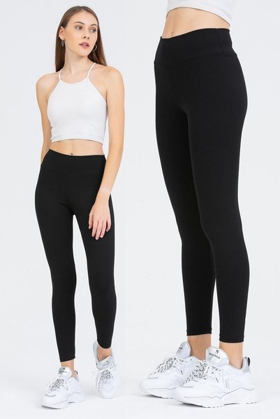 Generic Brand Colanți sportivi de tip corset cu centură lată interlock cu dun...