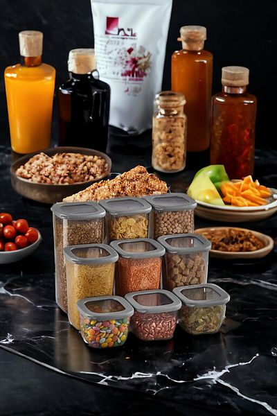 VİP AHMET Beach Storage Container Transparent Set of 9