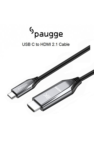 Paugge USB C to HDMI Kablo - HDMI 2.1, Thunderbolt 4/3, 8K60Hz, 4K144Hz , 2 Metre (CHD21-PRO)