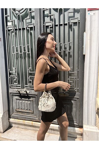 yumabag Gold-krem Payetli Çanta