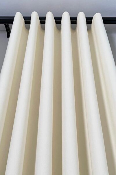 ARIKAN HOME Yüksek Kalite Yıkanabilir Açık Krem Renk S Pile Fon Perde (1/3 SI...