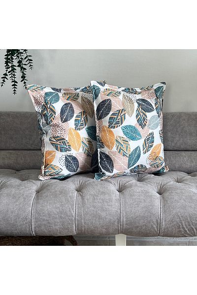 desen izmir Κάλυμμα μαξιλαριού ριχτάρι New Season Soft Leaf Pattern - Πακέτο 2 Ειδικά Ραμμένο