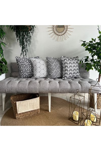 desen izmir New Season Grey Συνδυασμός 4 τεμαχίων - Μαξιλάρι ριχτάρι και ειδικό κάλυμμα ραφής