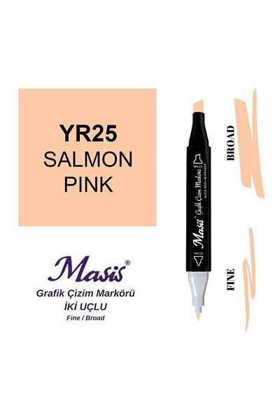 Masis 25 Salmon Pink Double Tip Graphic Pen