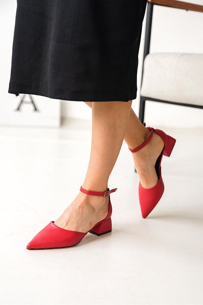 DURUNUN BUTİĞİ Red Pointed Toe Apra Heeled Casual Shoes