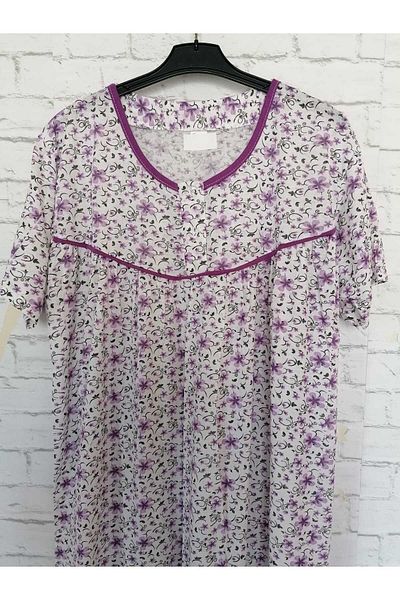 anne moda ankara فستان نوم صيفي رقيق من القطن بأكمام قصيرة